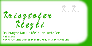 krisztofer klezli business card