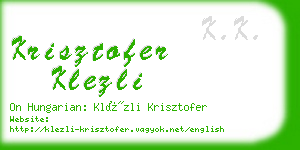 krisztofer klezli business card